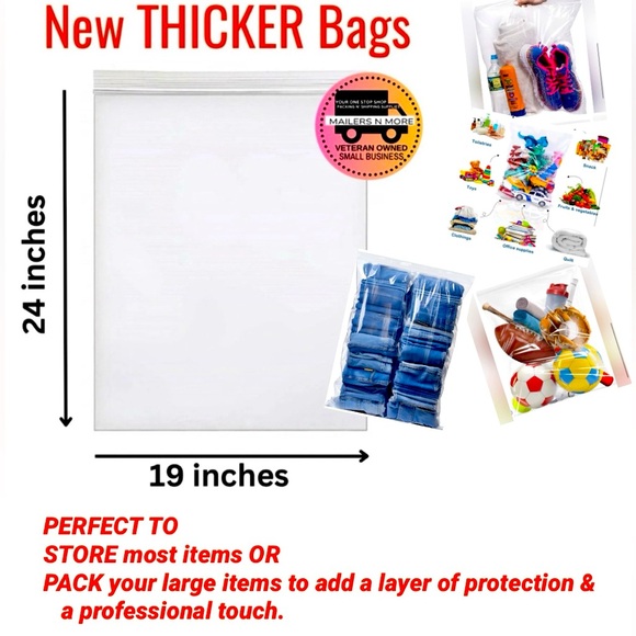 ❤️ CLEAR Bags STORAGE BAGS Self Seal OR Zip Bags inventory packing gift bag - Picture 4 of 5